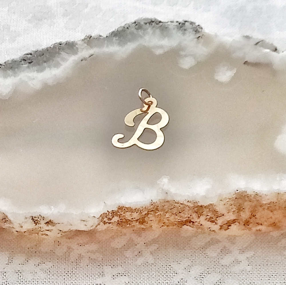 14k Gold Initial Charm "B"
